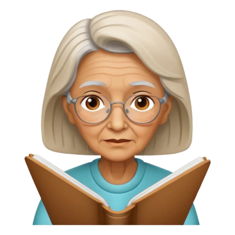 An elderly woman sketching. art board sticker