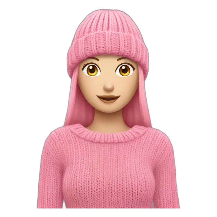 Knit de couleur rose vêtements sticker