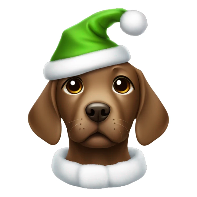 cute baby brown labrador with a christmas costume sticker