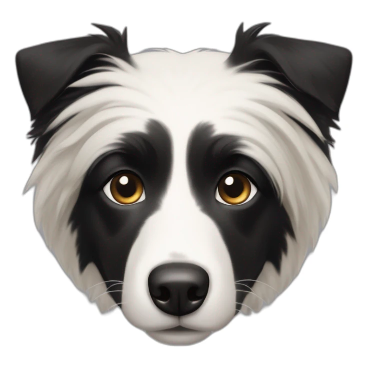 dog, short-hair, black, white-chest, white-stripe-down-face, black-snout, border-collie, mcnab, terrier sticker