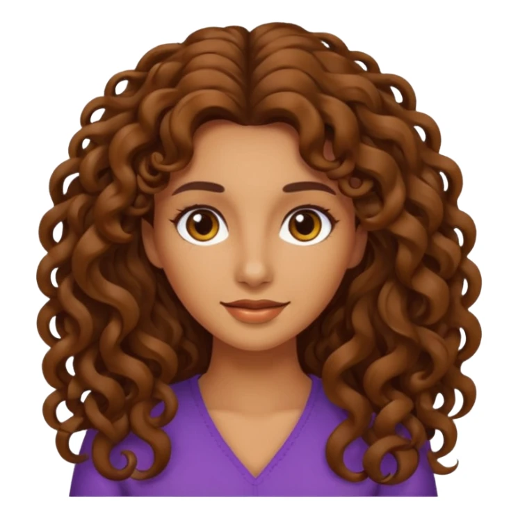 Mujer piel canela y pelo rizado largo  sticker