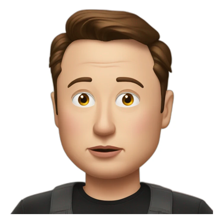 fat Elon musk with Tesla sticker
