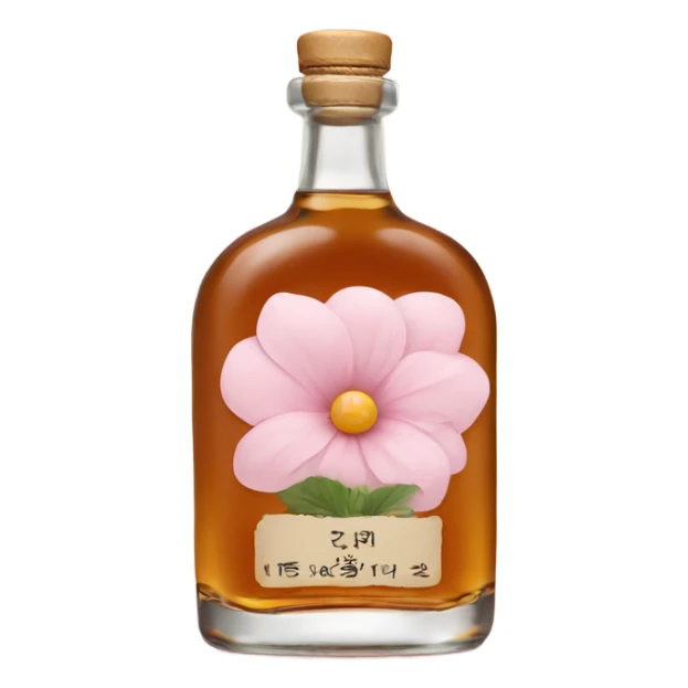 Whisky with pale pink flower sticker