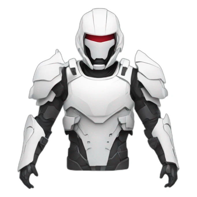 futuristic white Phantom squad Infiltration armored breastplate arms sticker