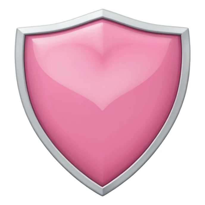 pink shield with white frame and a heart on it sticker
