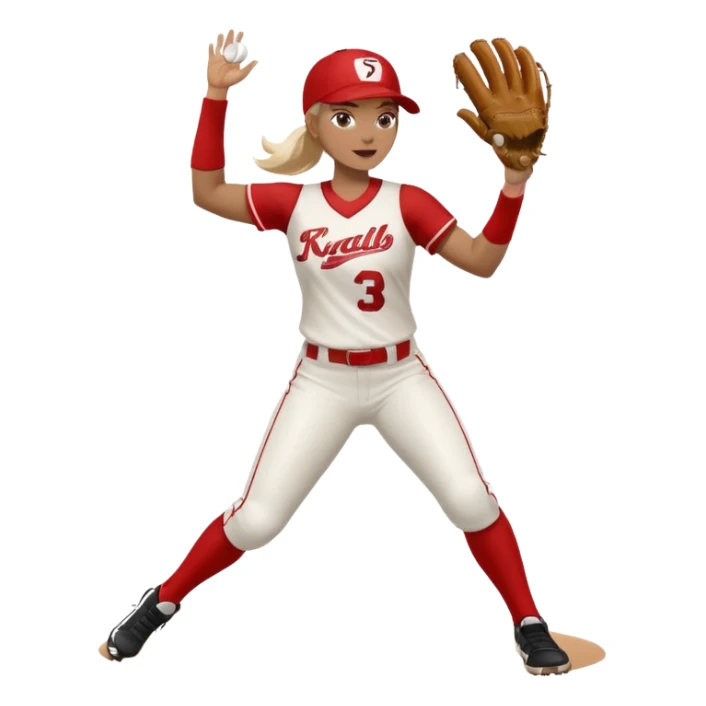 3rd base softball player throwing with arm sleeve sticker