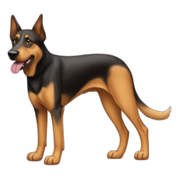 coonhound and German shepherd mix dog walking sticker
