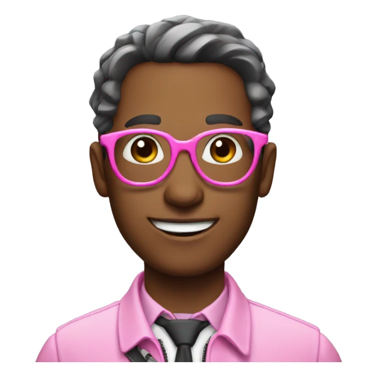 man wearing glasses with a pink whip in hand sticker
