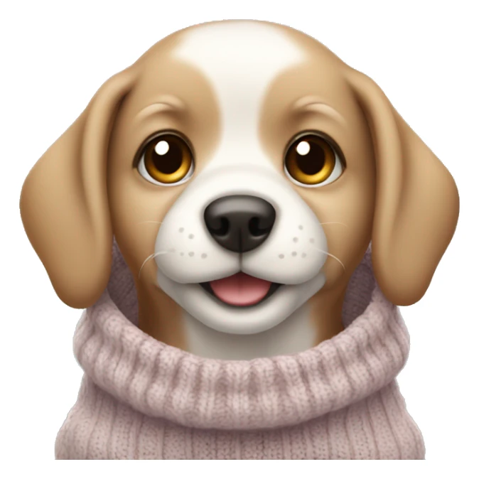 Cute baby dog wearing a cozy sweater sticker