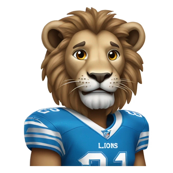 A lion wearing a Detroit Lions jersey  sticker