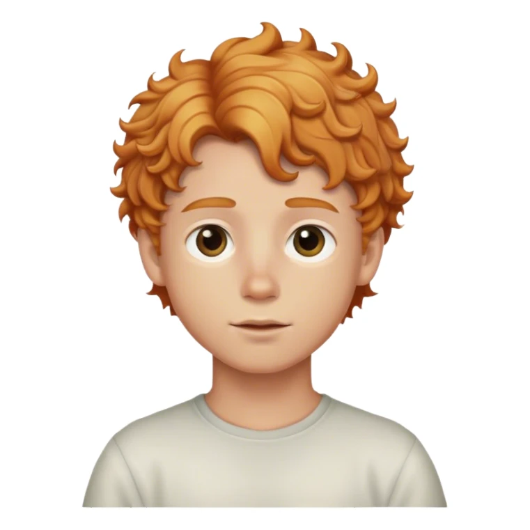 blond boy wearing with copper curly hair sticker