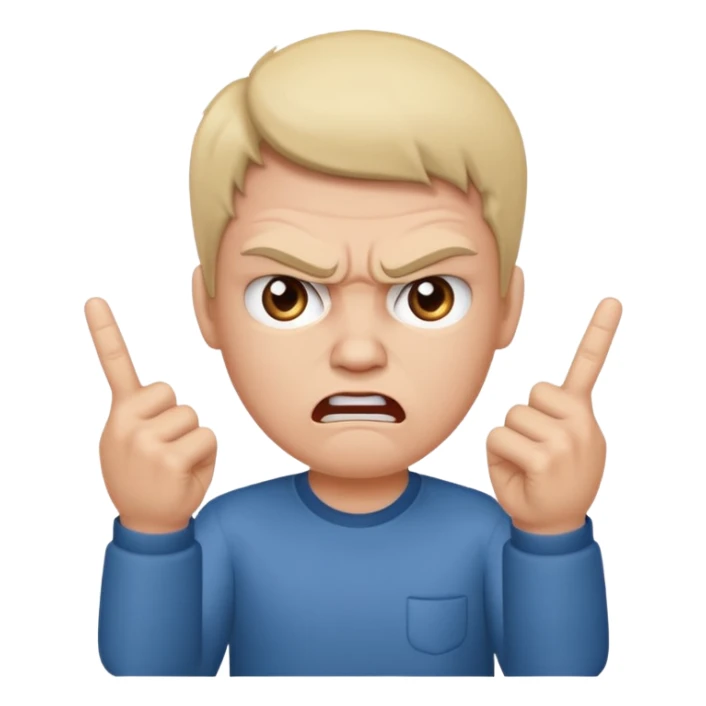 Una cara enojada y nerviosa con estas 2 manos 🖕🏻🖕🏻 sticker