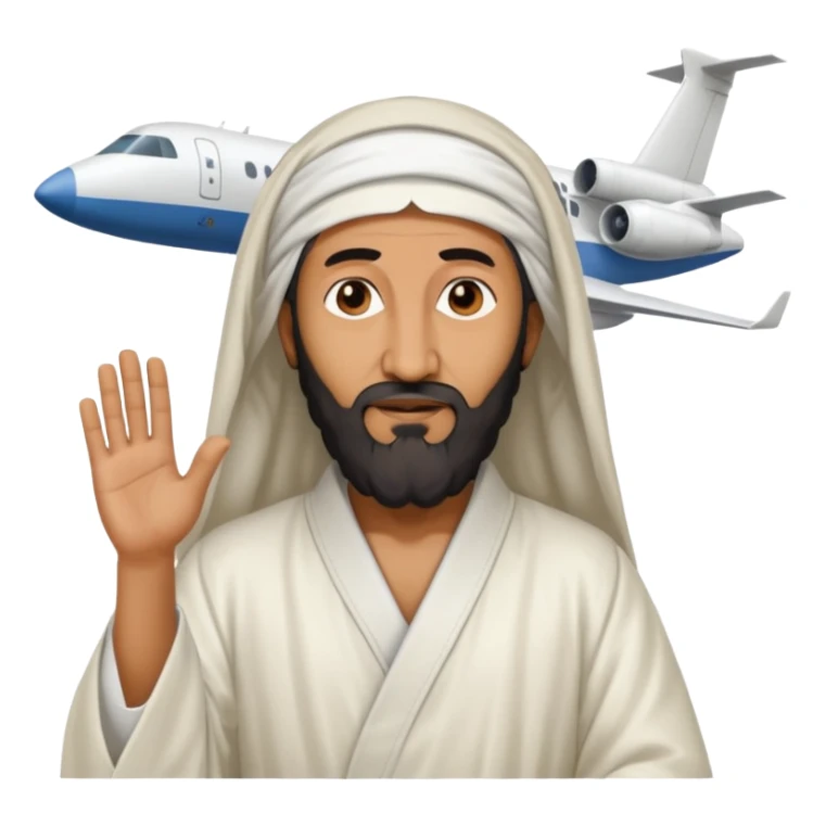 Osama bin Ladin standing on top of a plane sticker