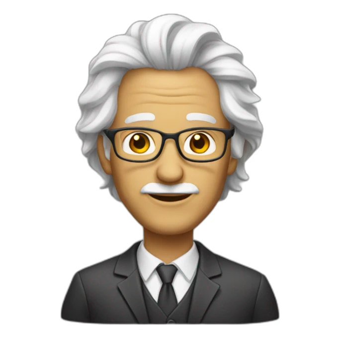 A professor of economic science with withe hair sticker