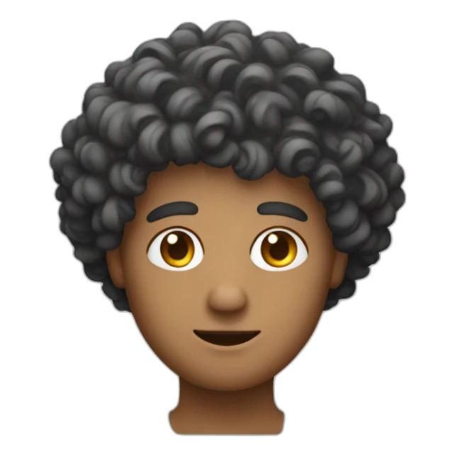 man with curly hair and a pot lid on his head sticker