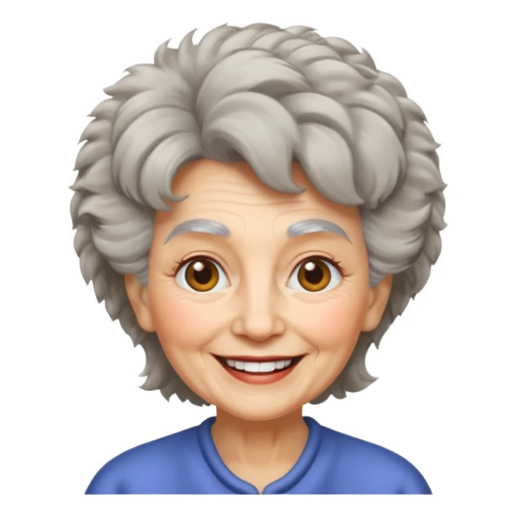grandma with furry hair sticker