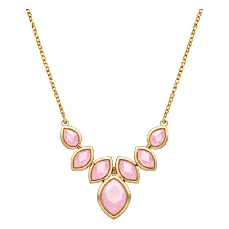 Pastel Pink Glitter Gold Necklace  sticker
