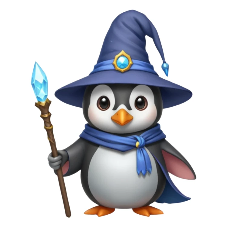 Penguin wizard sticker