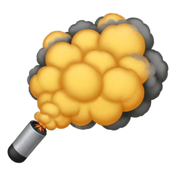 Smoke Bomb – Small black ball releasing a puff of smoke sticker