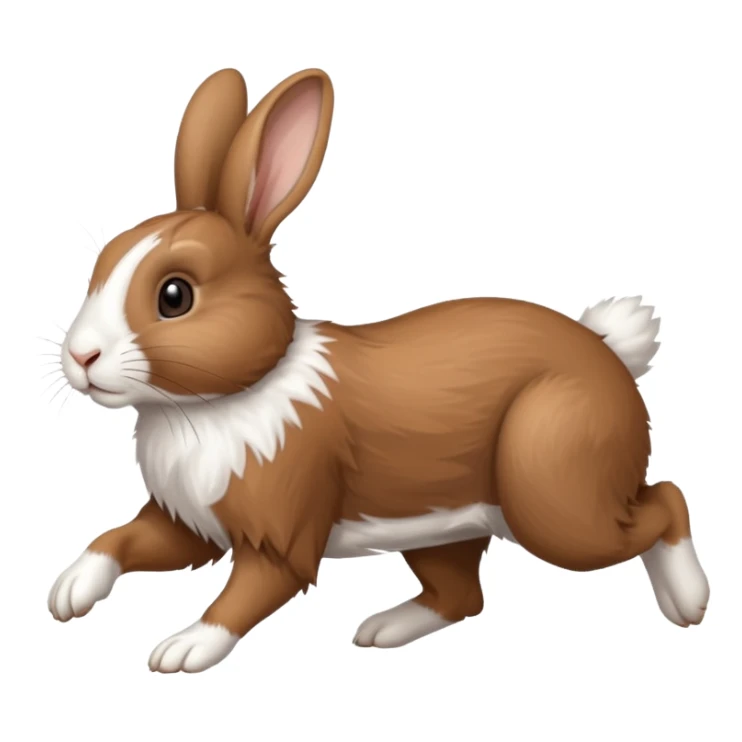 High resolution of a running farm rabbit sticker