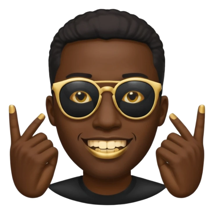 Black man with golds in mouth and black sun glasses sticker