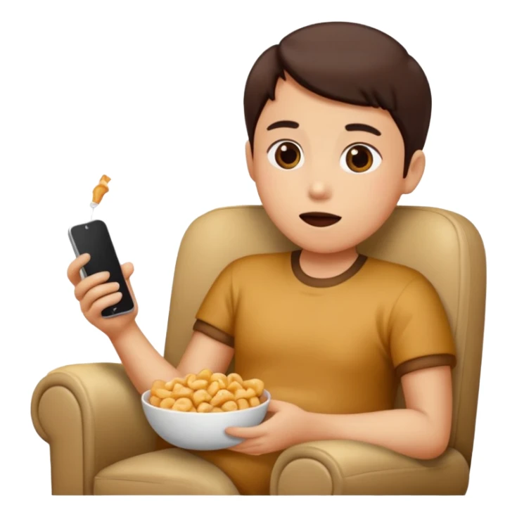 eating snacks in front of TV sticker
