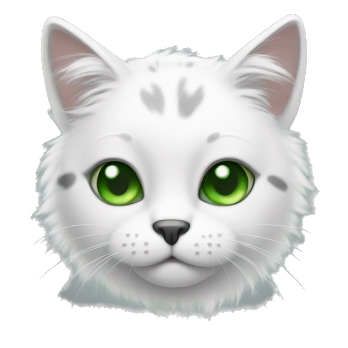 cat with green eyes white fur with gray spots sticker