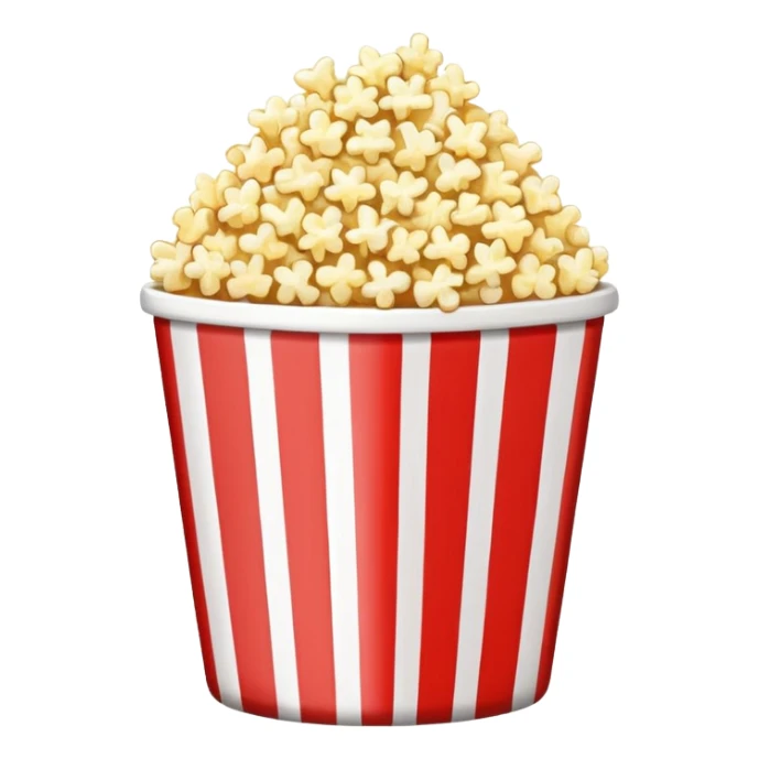 Popcorn in a striped cup and TV  sticker