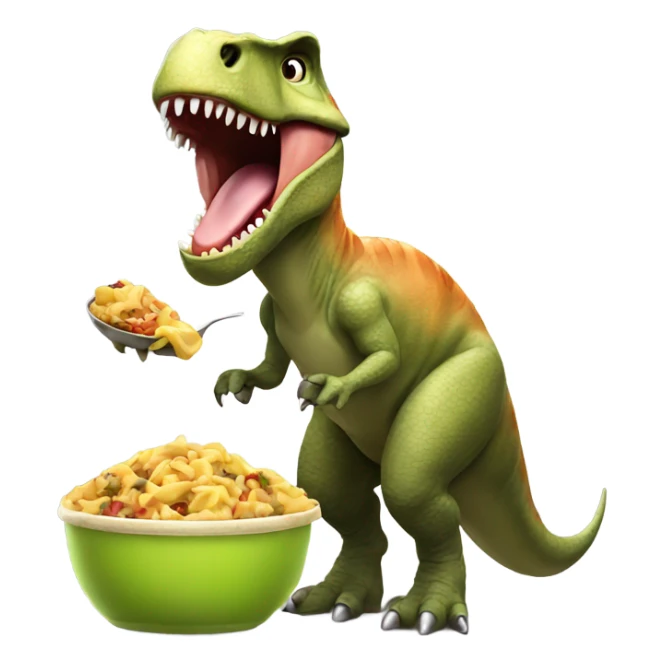 Dinosaur eating food sticker