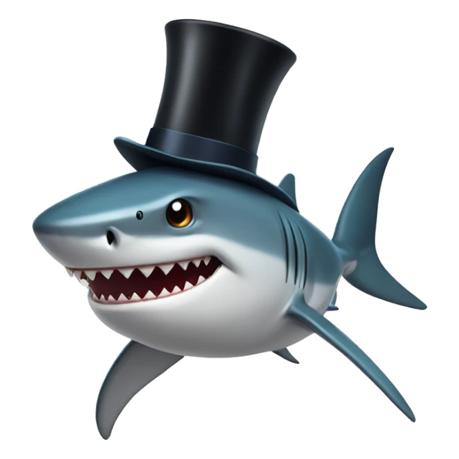 Shark with a top hat sticker
