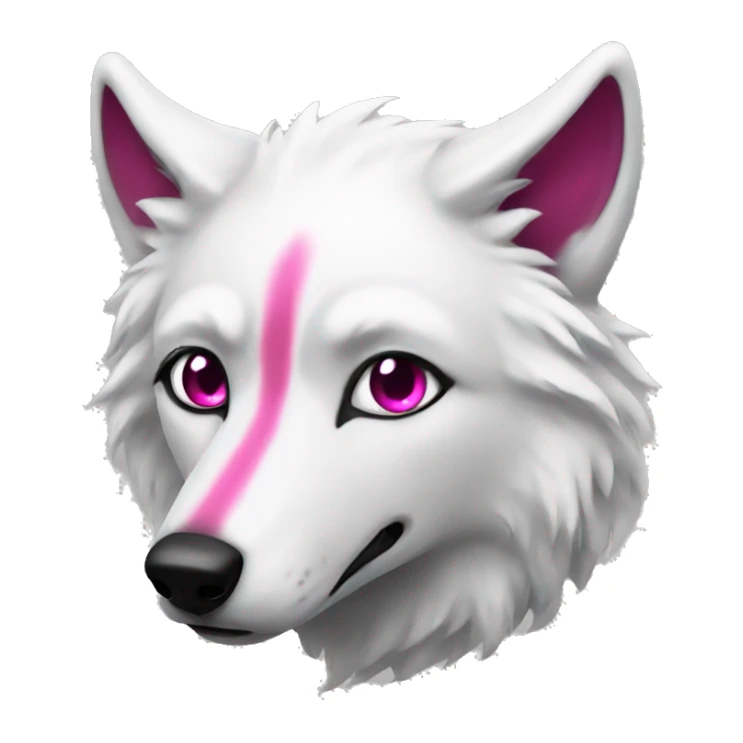 white wolf with dark pink eyes christmas  sticker
