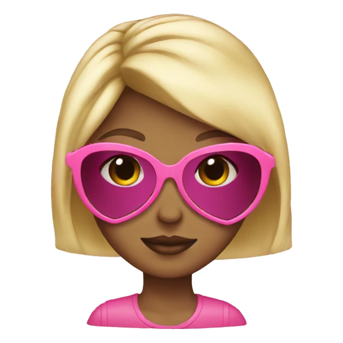 Blonde girl pink heart sunglasses  sticker