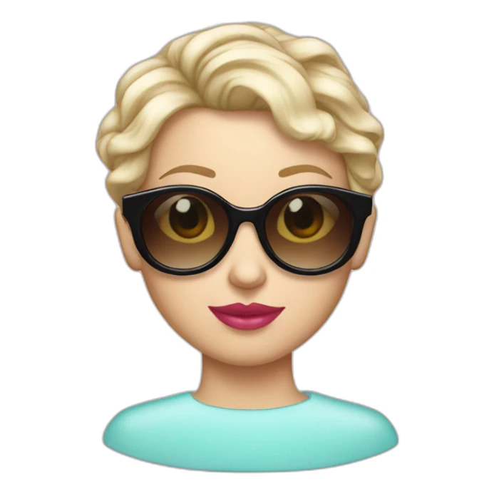 white girl sunglasses shorthair bubble gum sticker