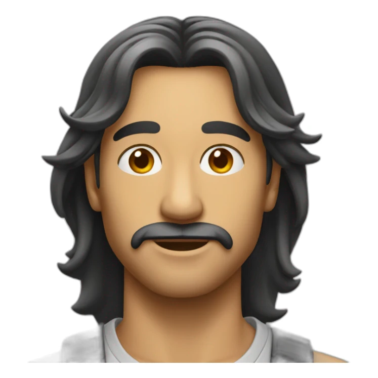 Homme cheveux très long sticker