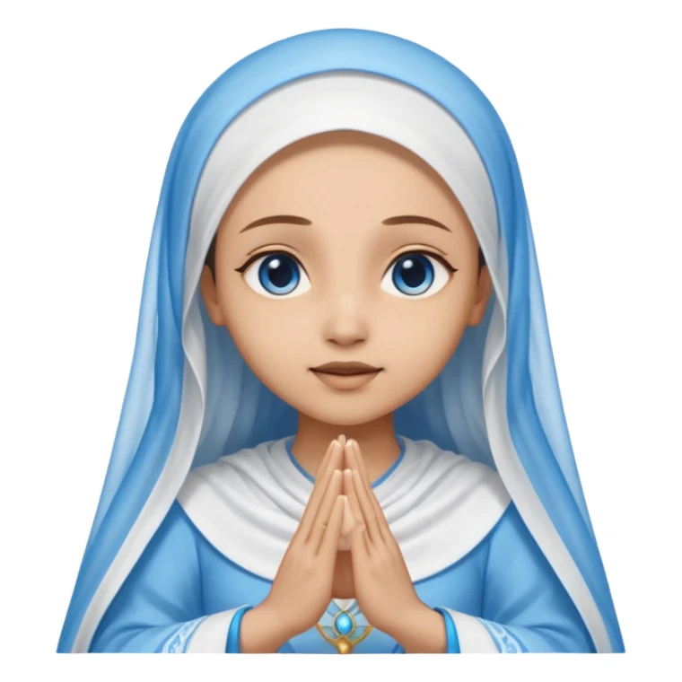 Nossa senhora das graças com aura manto azul e vel branco, com mãos abertas para baixo  sticker