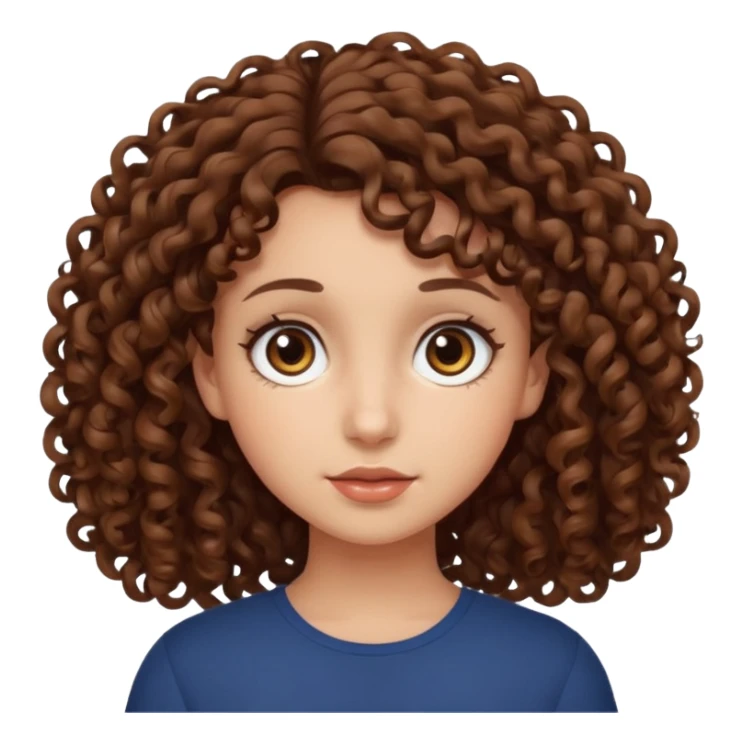 Curly-haired girl with big eyes sticker