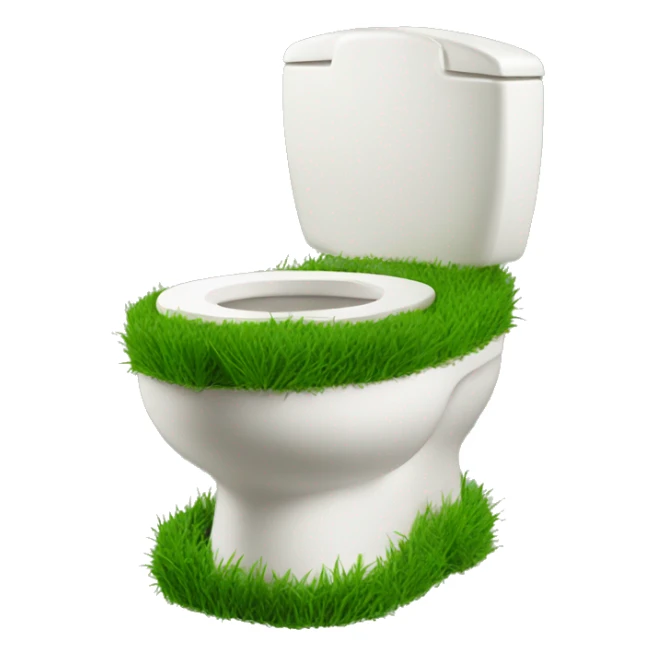 Toilet made out of grass sticker