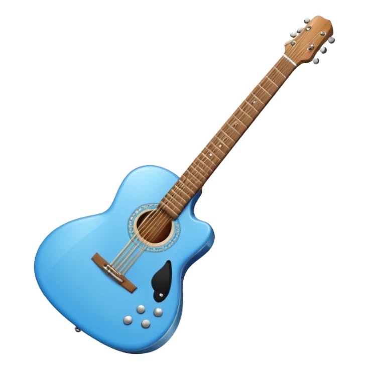 blue heart with a guitar sticker