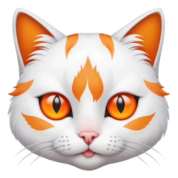 gato blanco con naranja y con un ojo solo sticker