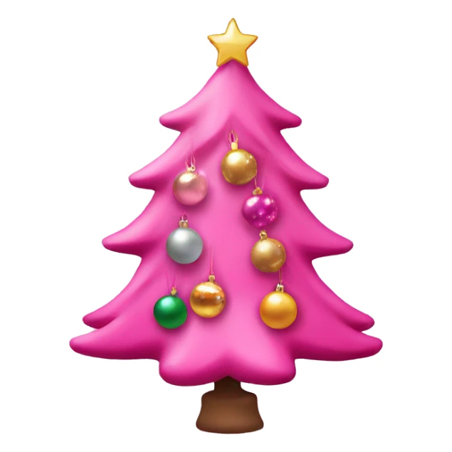 Pink Christmas tree with ornaments sticker