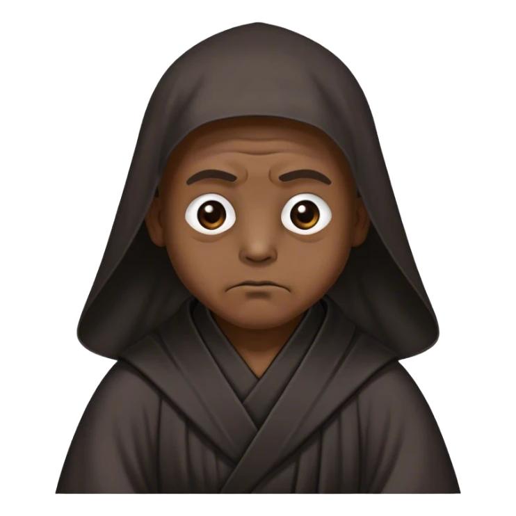 A silent monk with deep wrinkles, his black robe blending into the void, only his solemn eyes visible sticker