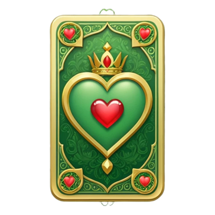 GREEN VALENTINES TAROT CARD DECK WITH HEART ON IT sticker