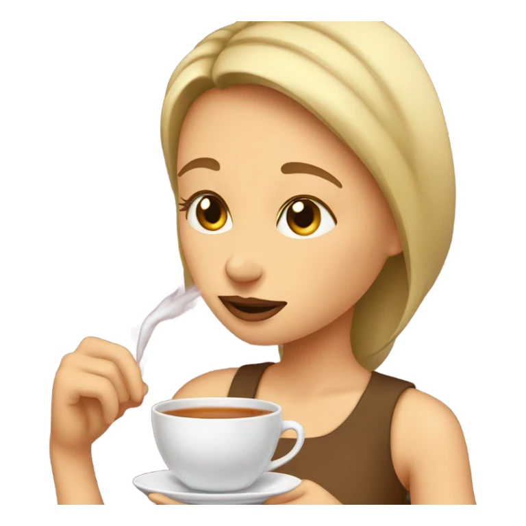 Girl sipping tea sticker