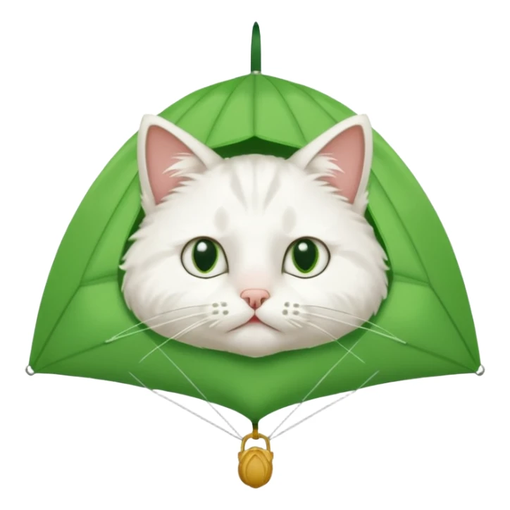 runny nose cat with green parachute sticker