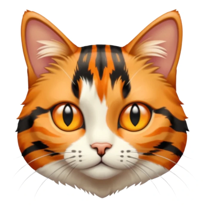 Calico cat with stripes like a tabby sticker