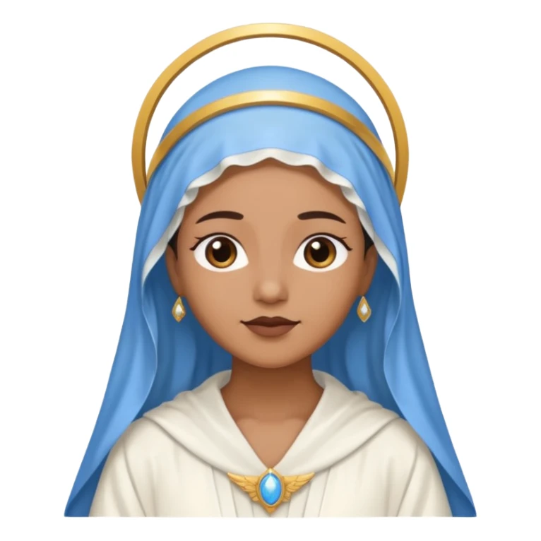 Nossa senhora das graças com manto branco e vel azul ,com áurea sticker