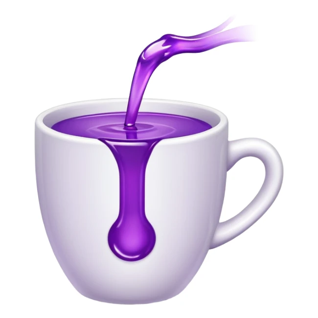 white cup with purple substance in it sticker