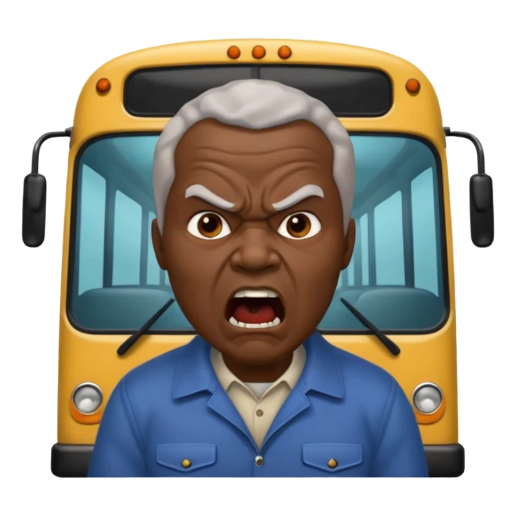 african uncle telling somone to get off the bus let him be angry. sticker