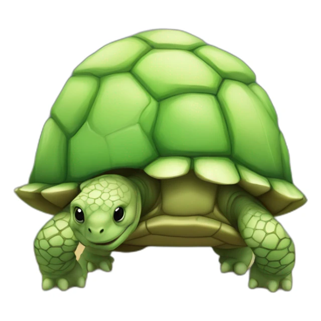 Un bébé tortue sur une tortue sticker