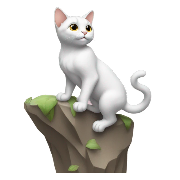 cat climbing on top of a giant 7 sticker